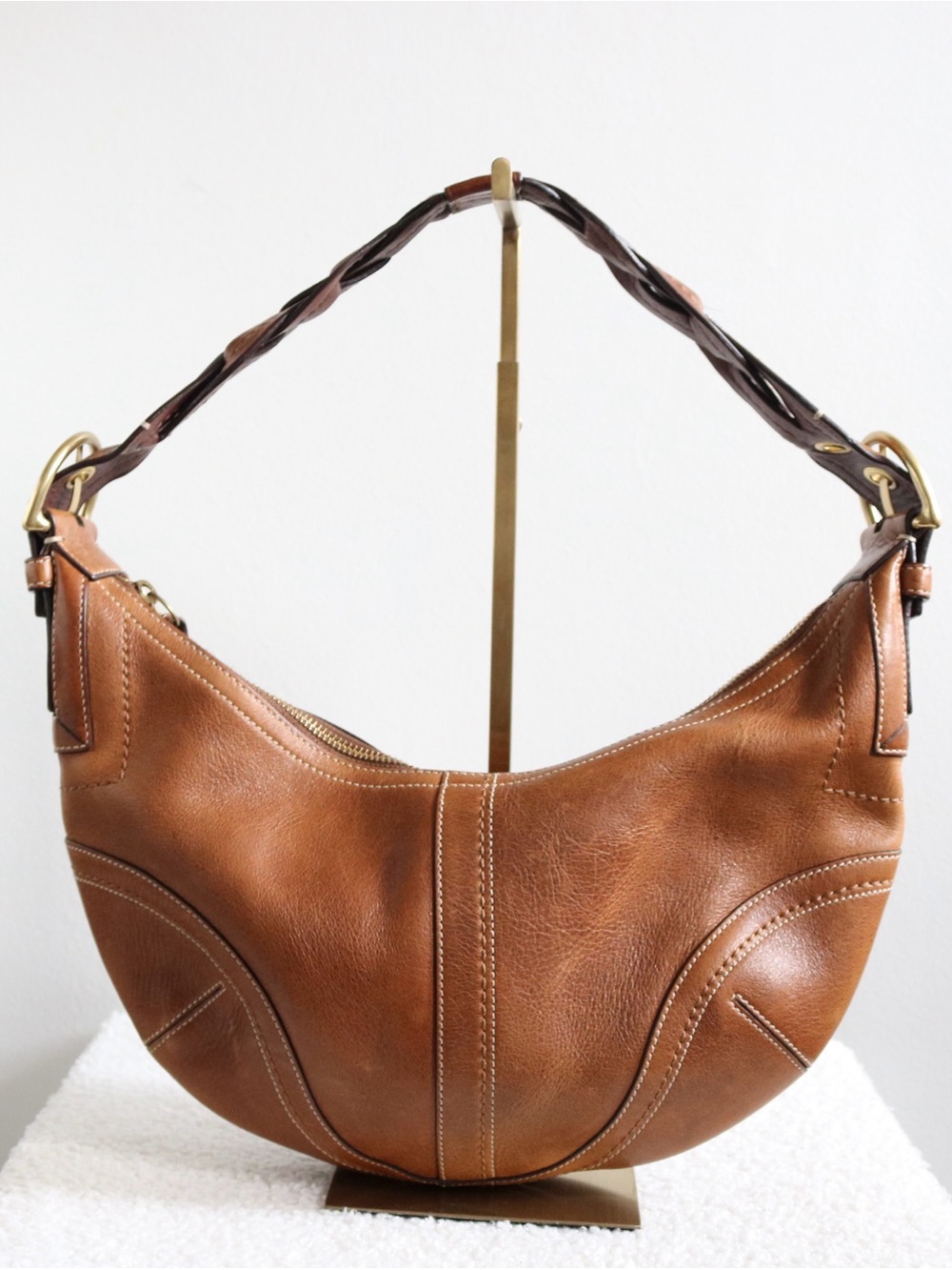 Coach SoHo Dylan Hobo Bag Tobacco Leather Braided Strap